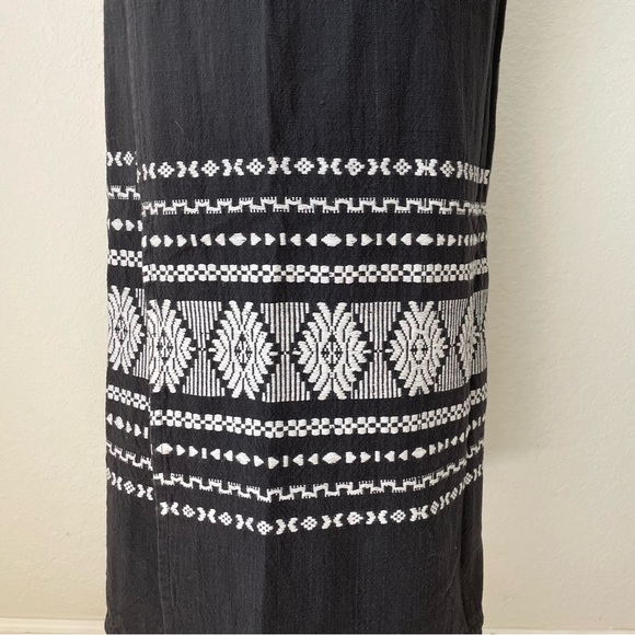 VINTAGE WOVEN COTTON EMBROIDERED MAXI MIDI WRAP SKIRT - Picture 8 of 11